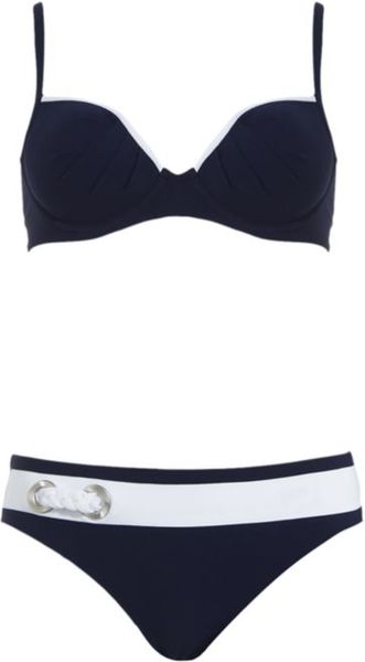 Maryan Beachwear Nautical Padded Bikini in Blue (navy) | Lyst