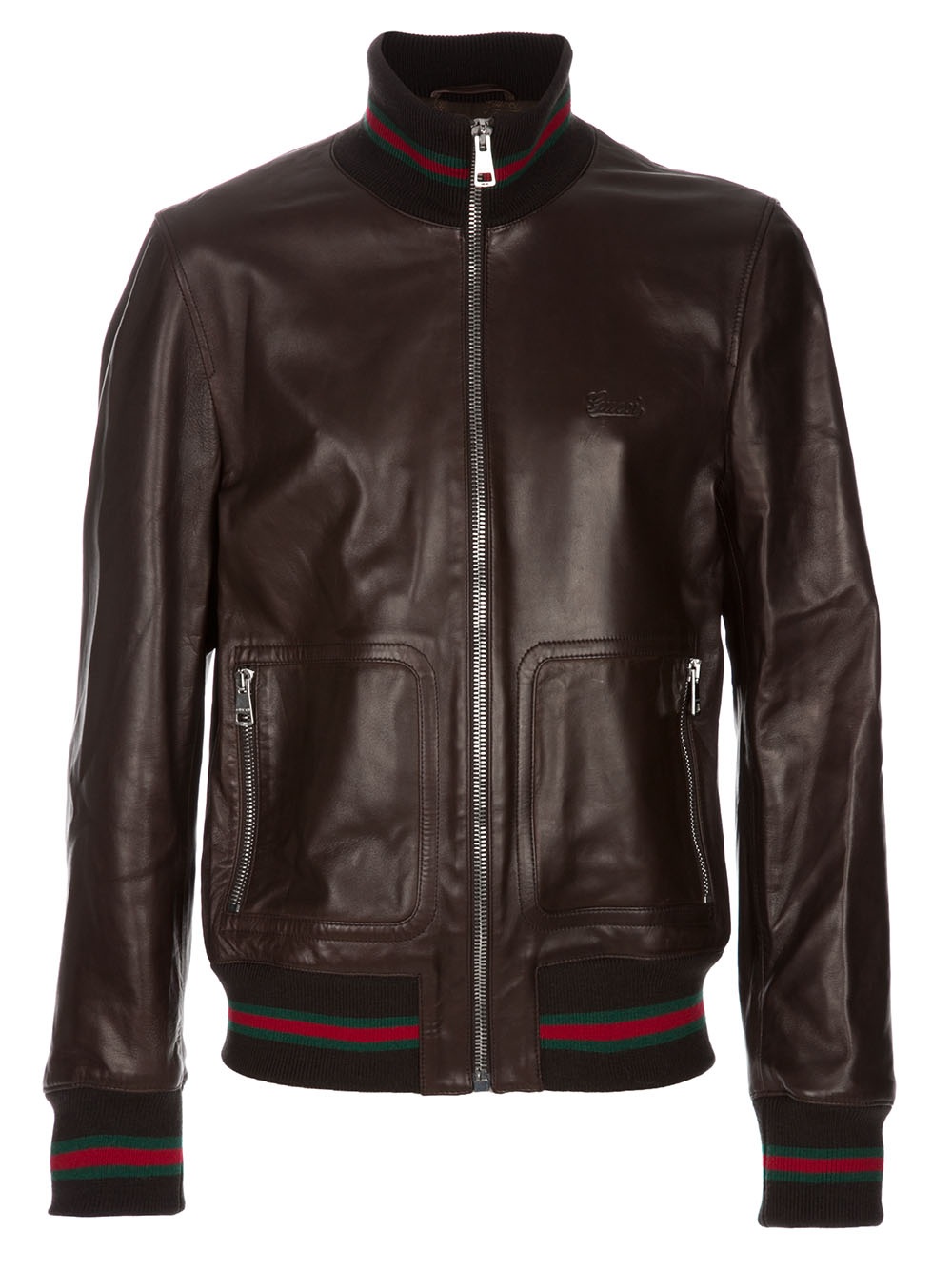 Gucci Leather Jacket in Brown for Men Lyst