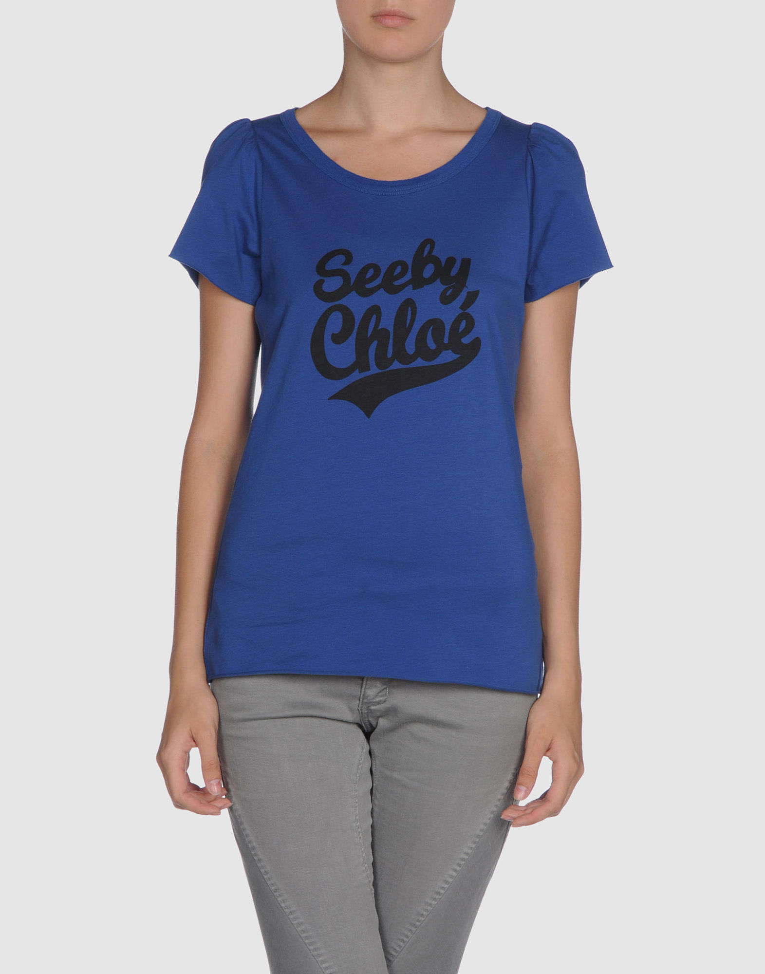 See By Chloé Short Sleeve T-shirt in Blue | Lyst