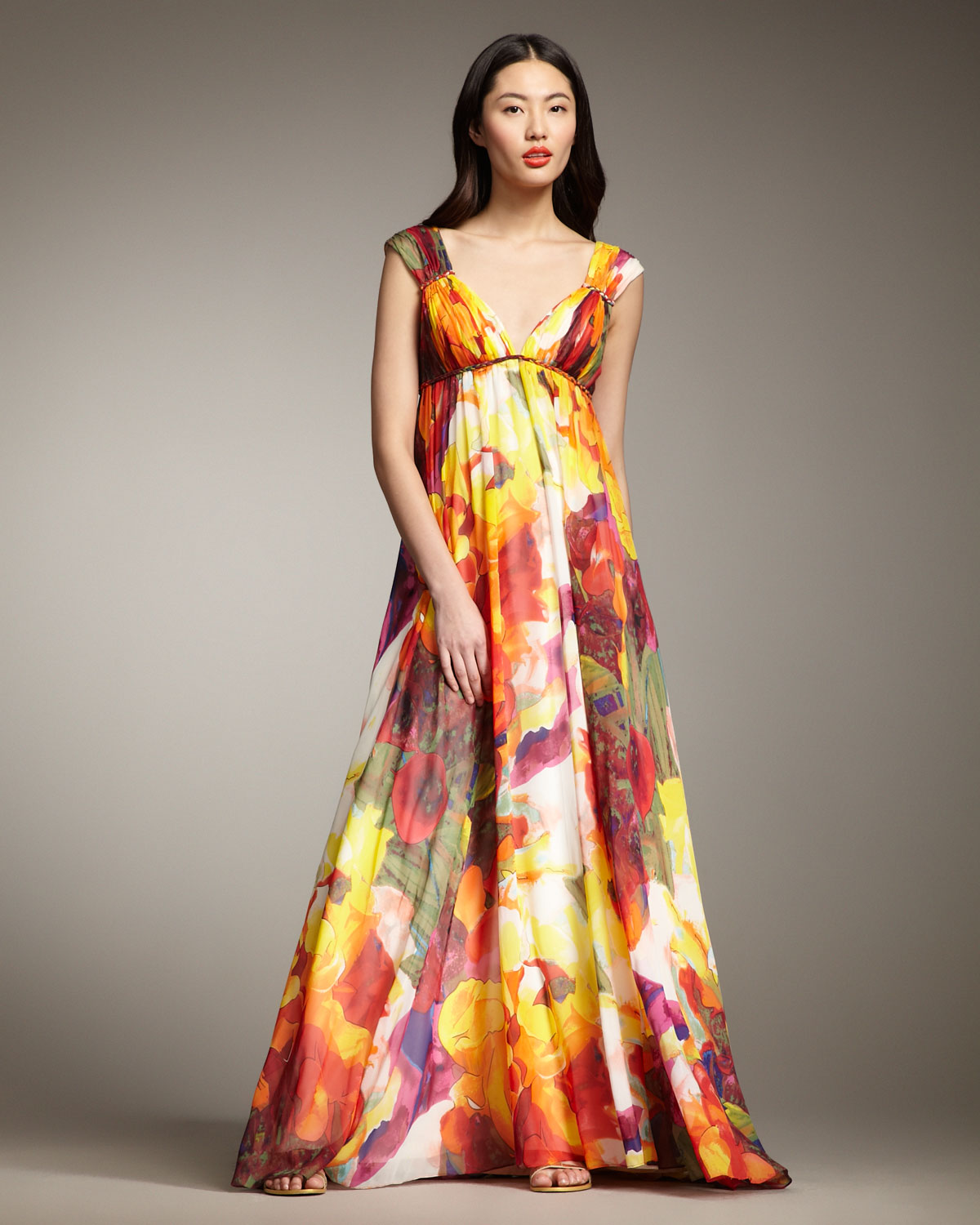 aidan mattox floral dress