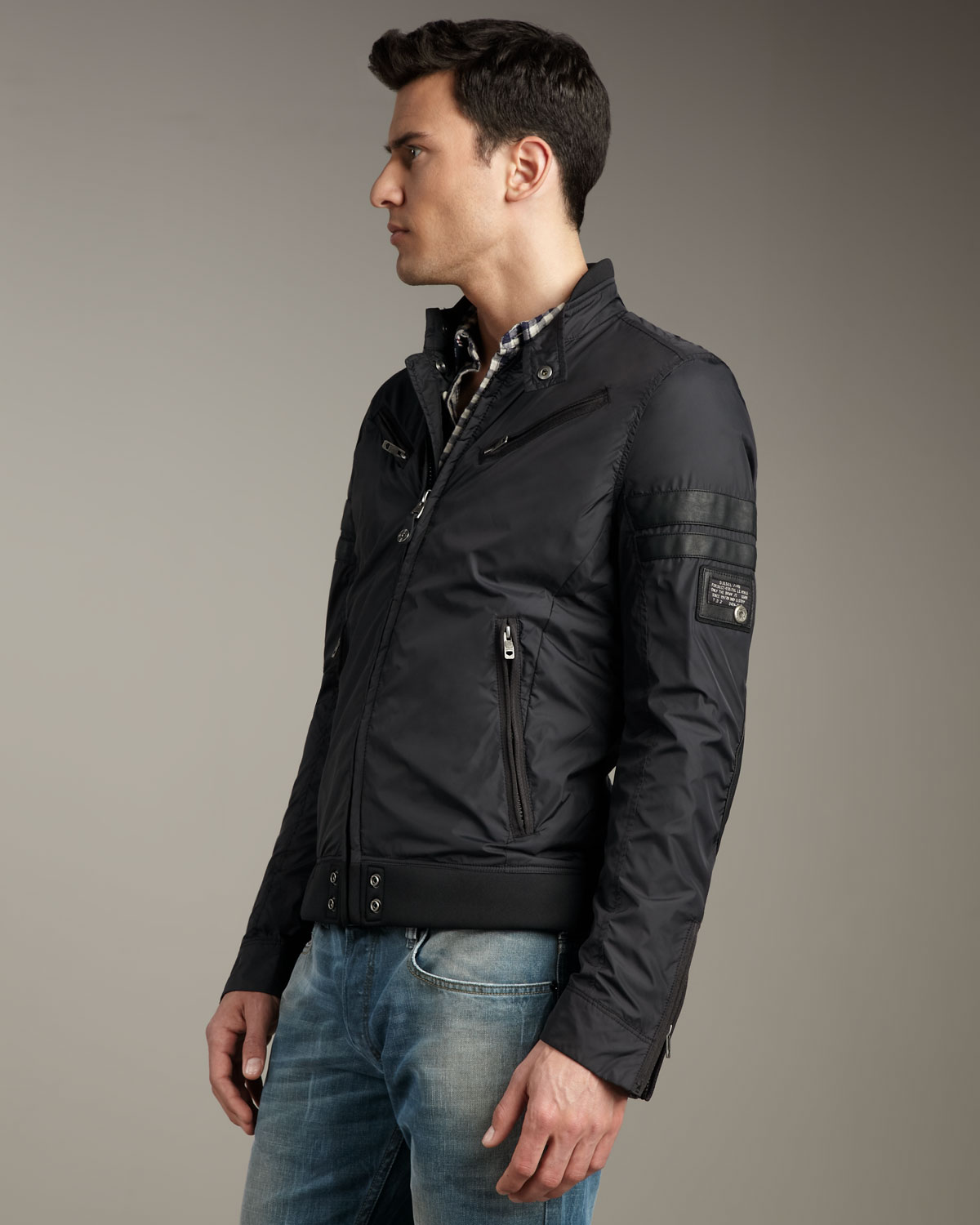 Lyst - Diesel Jupenno Nylon Jacket in Black for Men