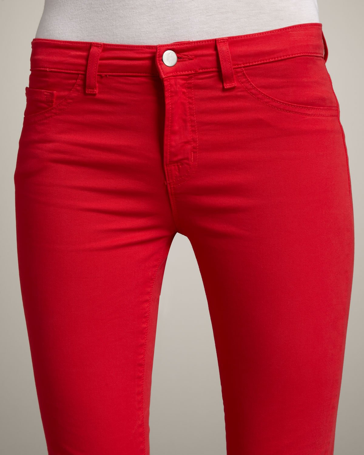 red skinny jeans