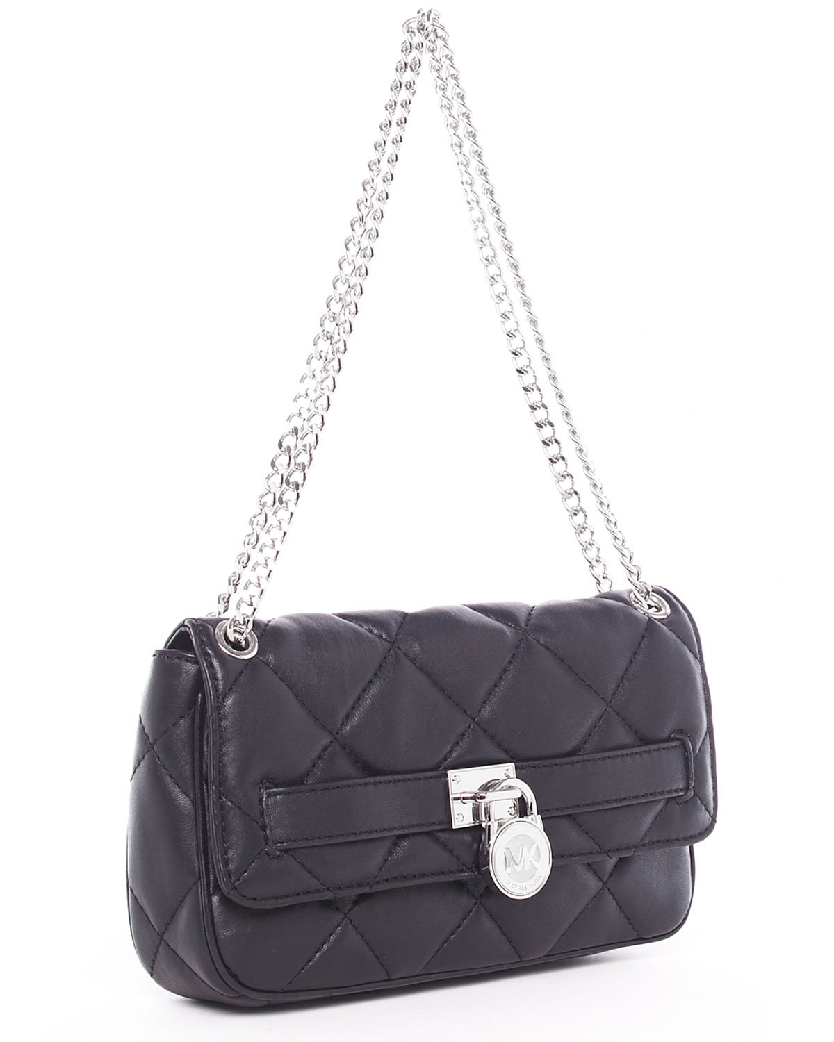 MICHAEL Michael Kors Small Quilted Hamilton Shoulder Bag in Black - Lyst
