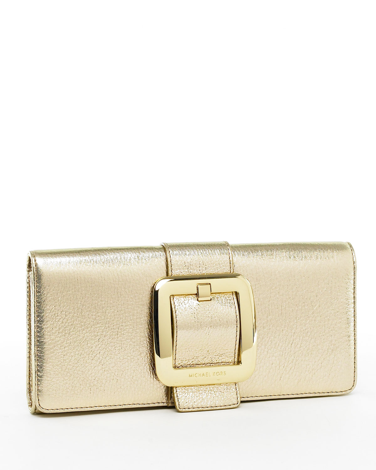 MICHAEL Michael Kors Sutton Clutch, Pale Gold in Metallic Lyst