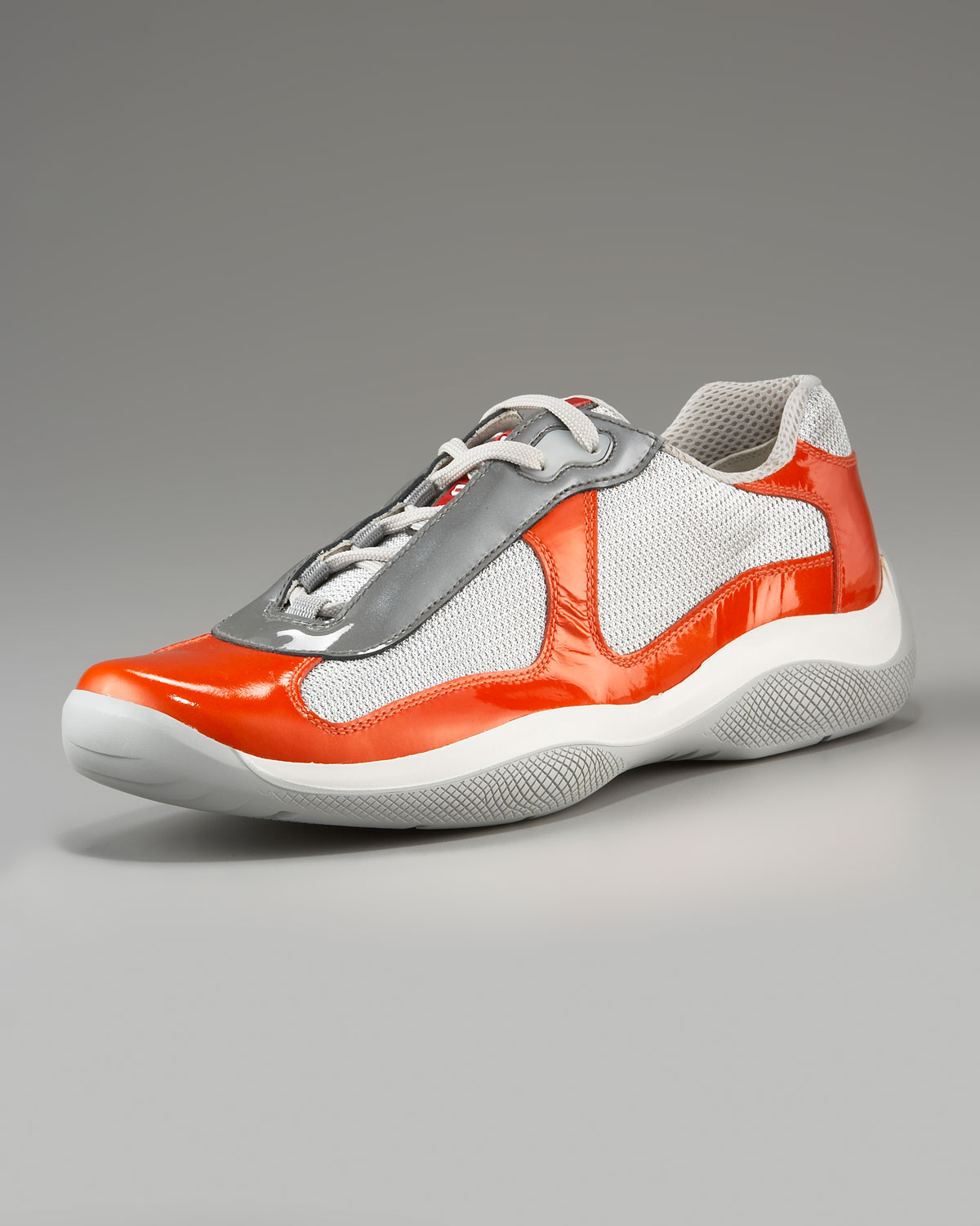 Prada Patent Leather Sneaker, Orange for Men - Lyst