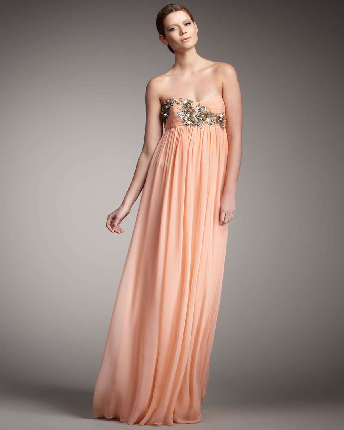 Robert Rodriguez Eva Strapless Flowy Gown In Pink Lyst