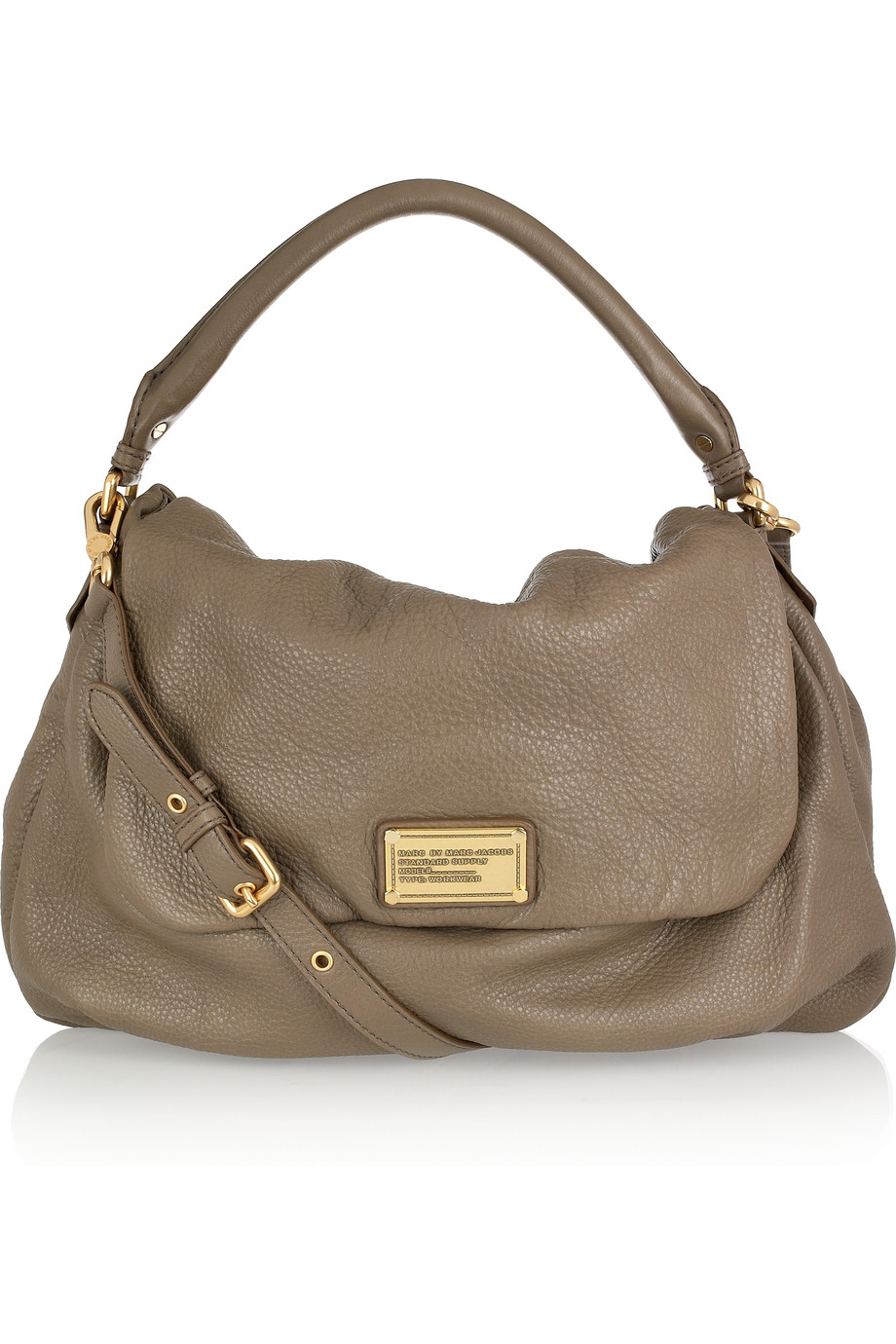 Marc By Marc Jacobs Ukita Textured-leather Shoulder Bag in Taupe (Brown) - Lyst