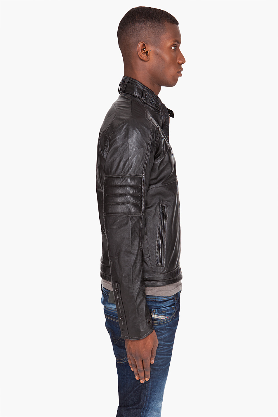 G-Star RAW Mfd Leather Jacket in Black 