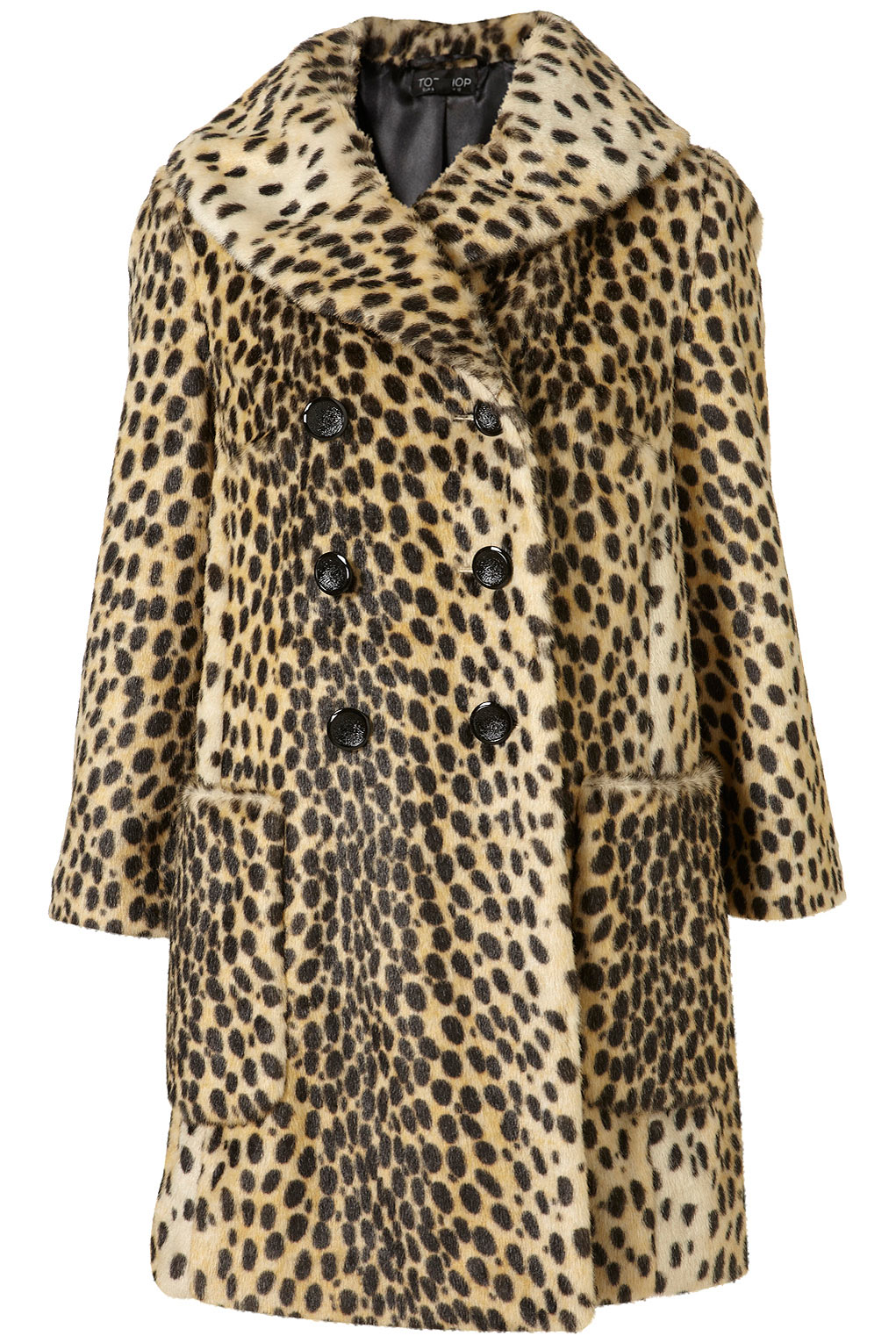 Topshop Leopard Print Vintage Faux Fur Coat in Animal (fawn) | Lyst