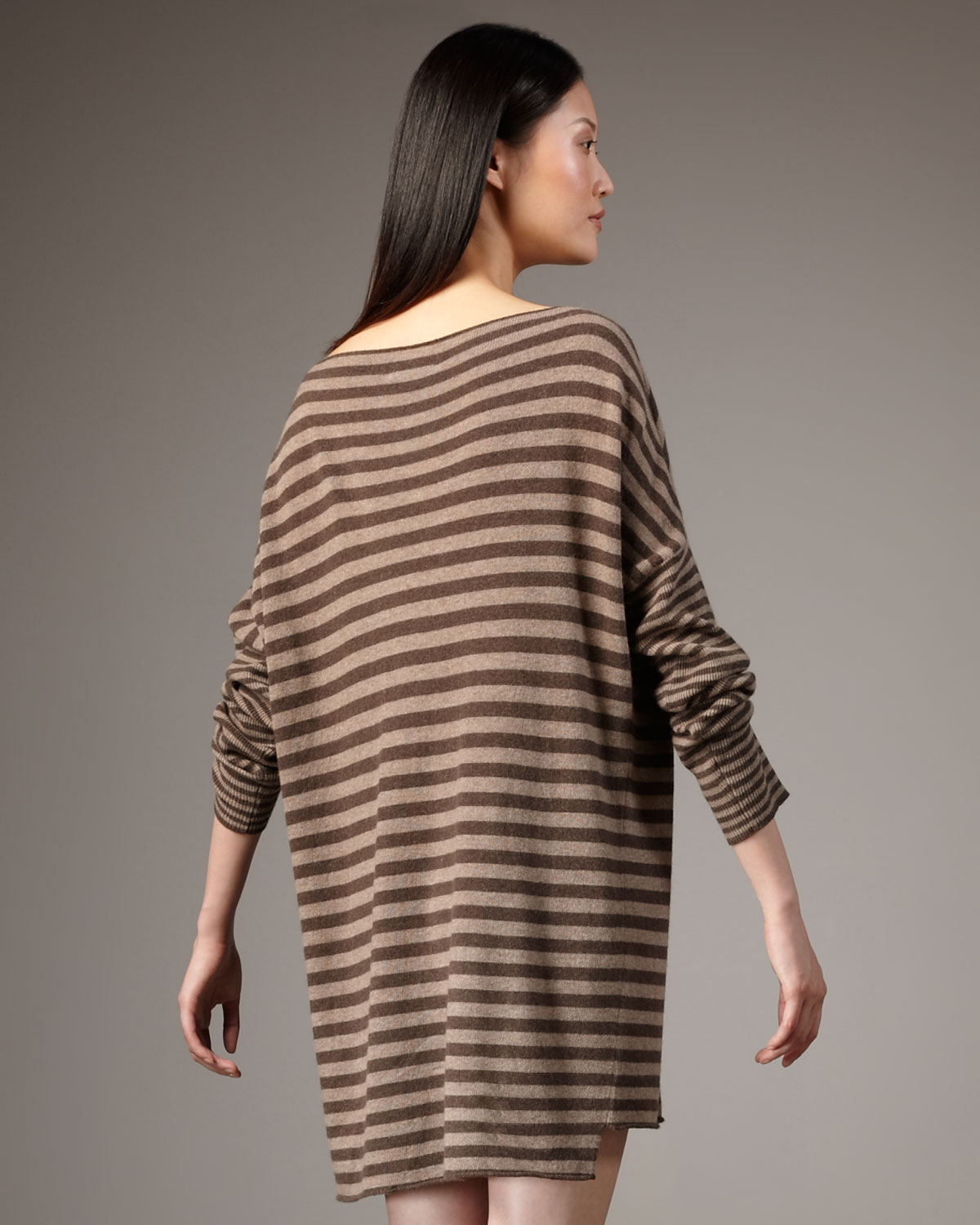 Lyst Alice Olivia Dawson Stripe Sweater Dress In Brown Gallery