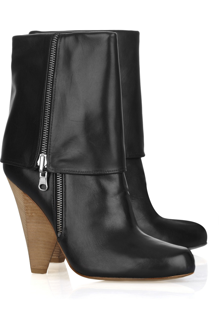 Lyst - Belle By Sigerson Morrison Fold-over Leather Boots in Black