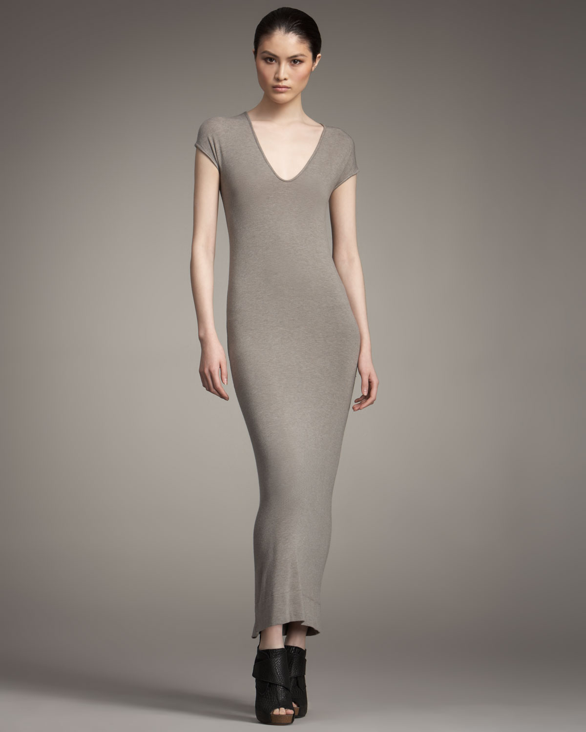 long fitted t shirt dress