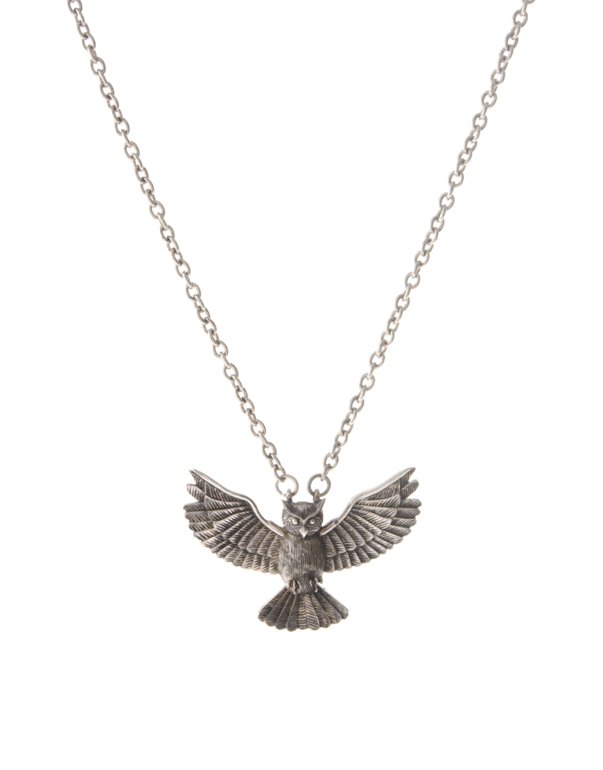 Lyst - Asos Collection Asos Owl Pendant Necklace in Metallic for Men