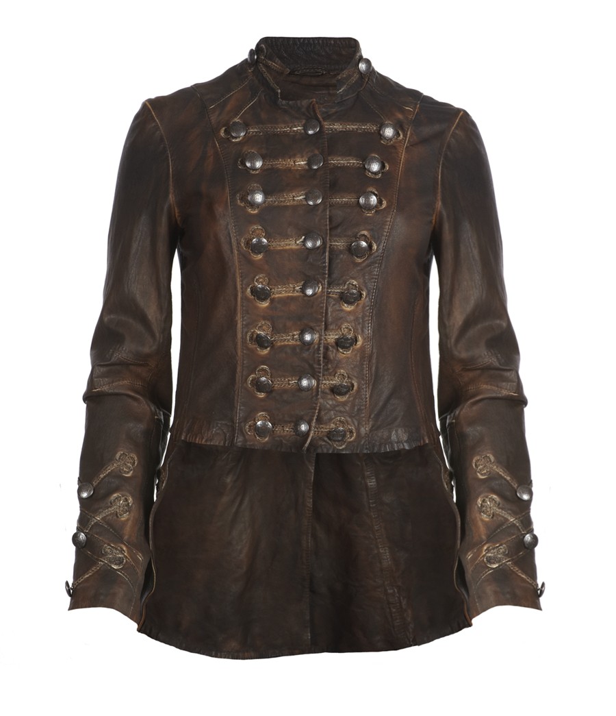 AllSaints Brocade Military Tailcoat in Brown Lyst