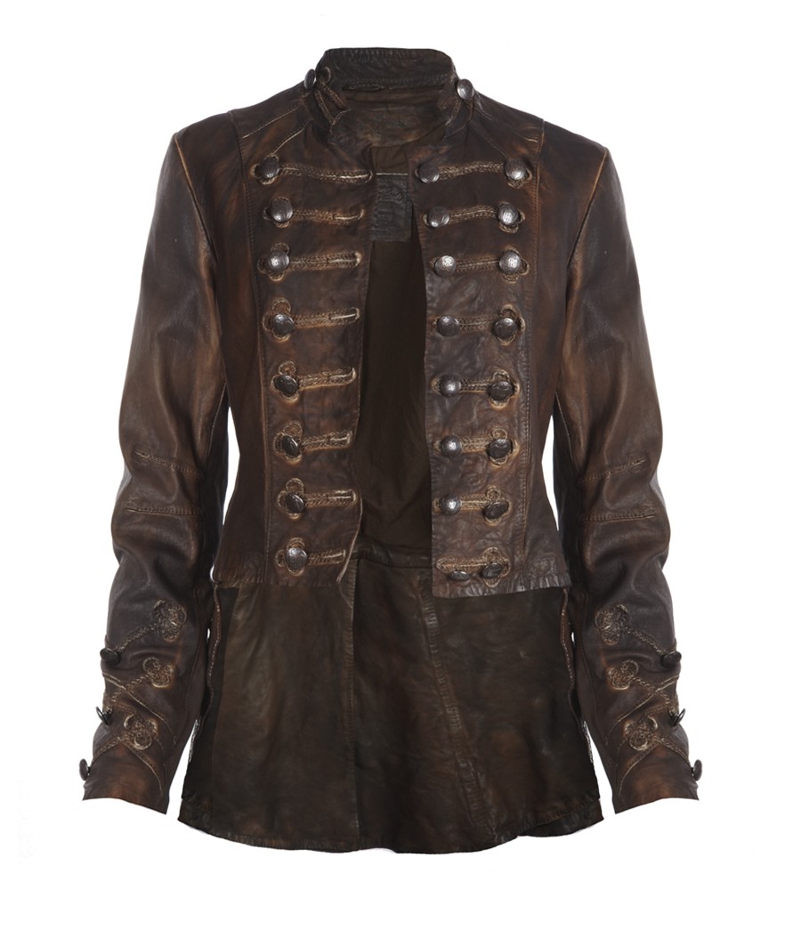 AllSaints Brocade Military Tailcoat in Brown Lyst