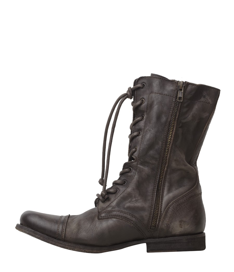 AllSaints Military Boots in Brown for Men - Lyst