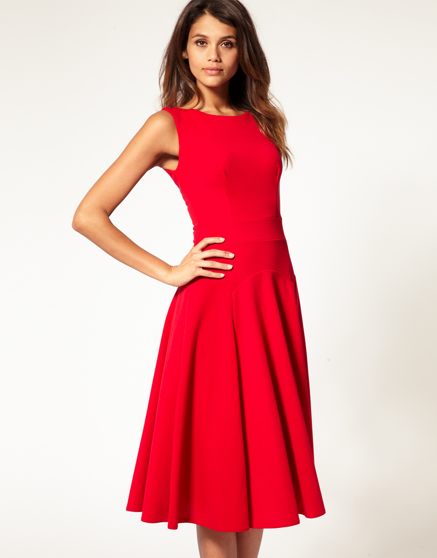 Vero Moda Curve Red Fit & Flare Dress