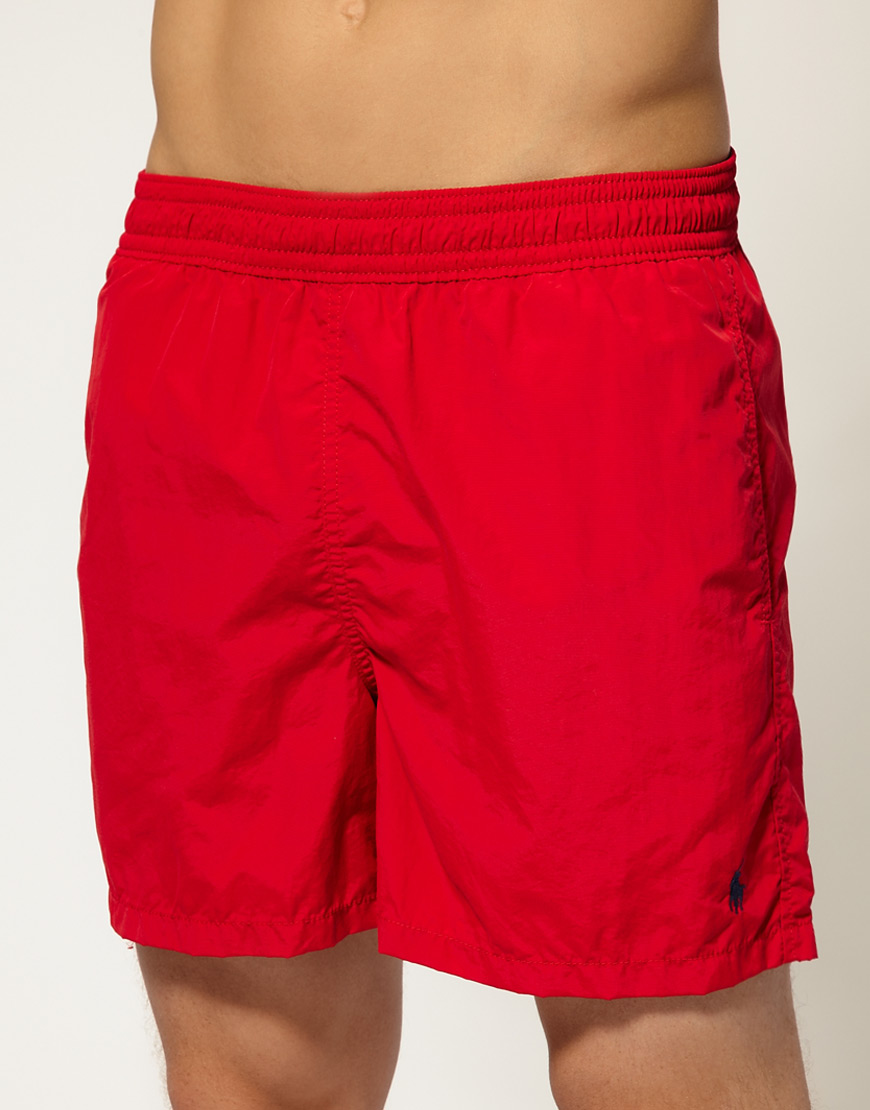 Polo ralph lauren Hawaiian Swim Shorts in Red for Men | Lyst