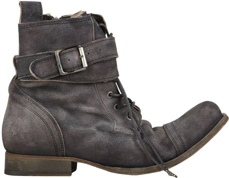 Allsaints Strap Military Boot in Gray for Men (lithium) | Lyst