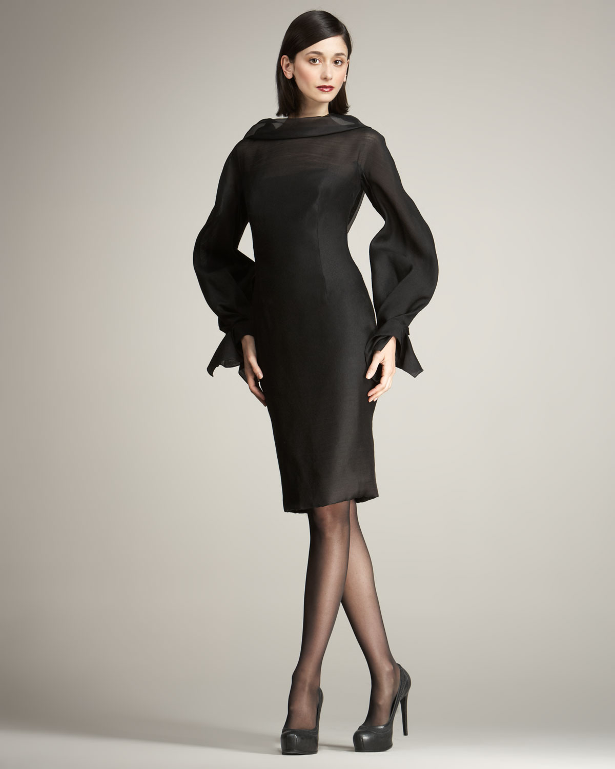 carolina herrera black degrade organza dress product 1 1442676 766604529