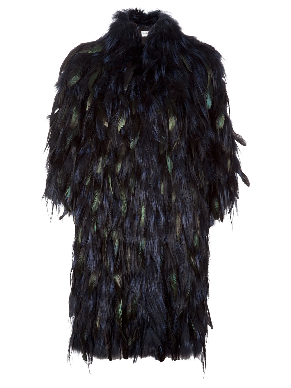 black feather coat