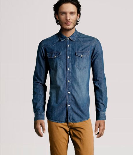 H&m Denim Shirt in Blue for Men (denim) | Lyst