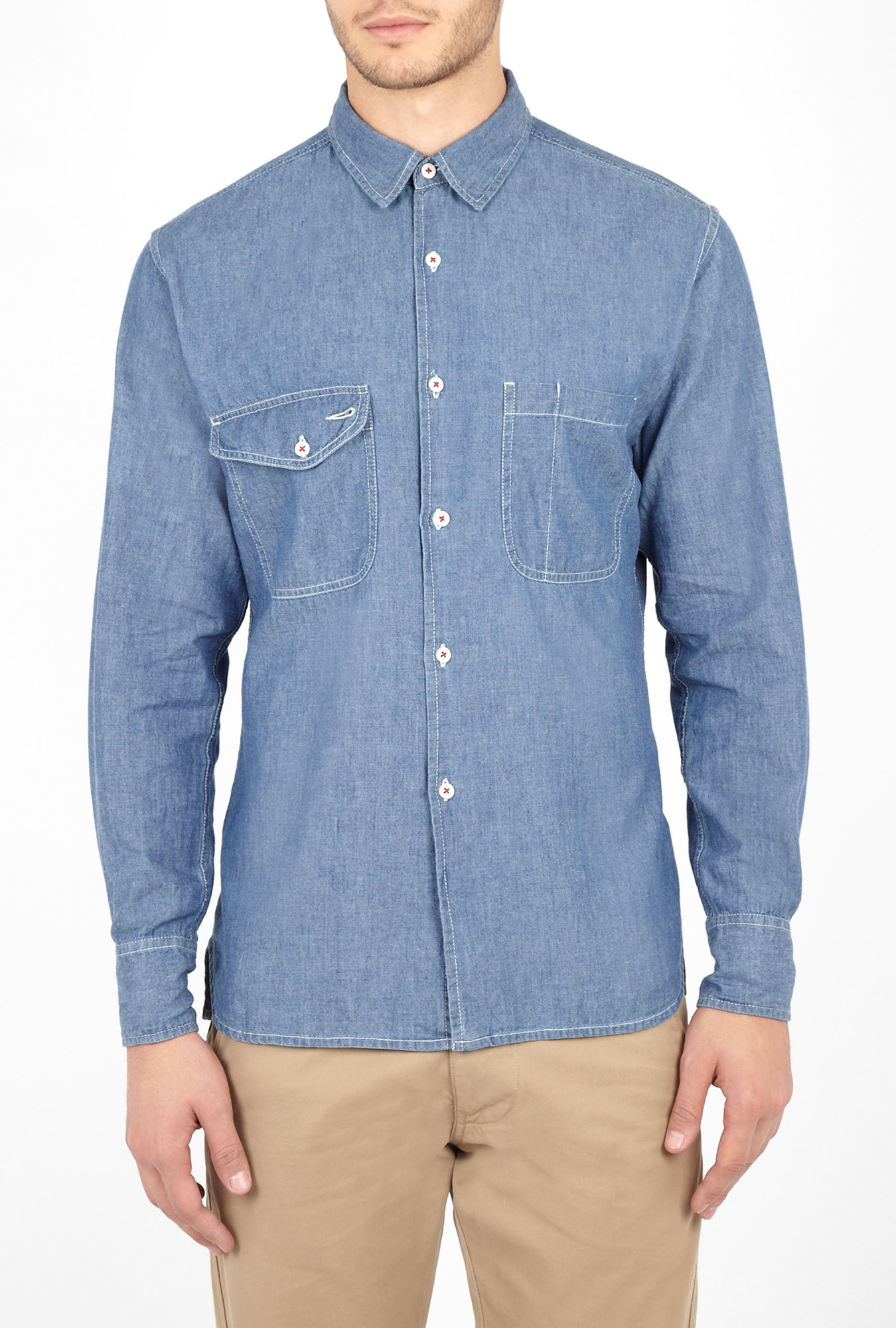 Universal Works Faded Chambray Classic Work Shirt in Blue for Men ...