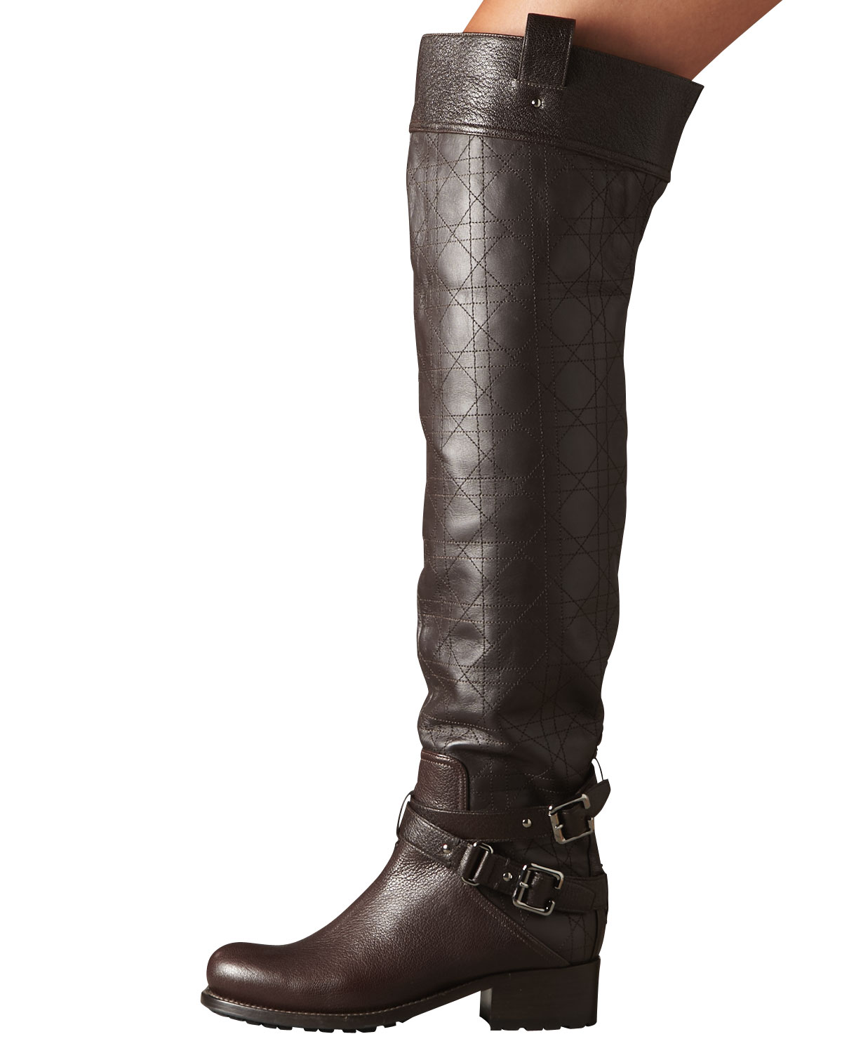Dior Over-the-knee Biker Motorcycle Boot in Black - Lyst