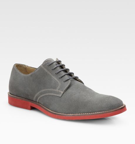 Saks Fifth Avenue Buck Suede Lace-ups in Gray for Men (grey) | Lyst