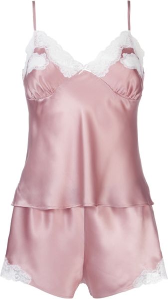 John Lewis Women Monique Silk Camisole And Shorts Set Pink in Pink | Lyst