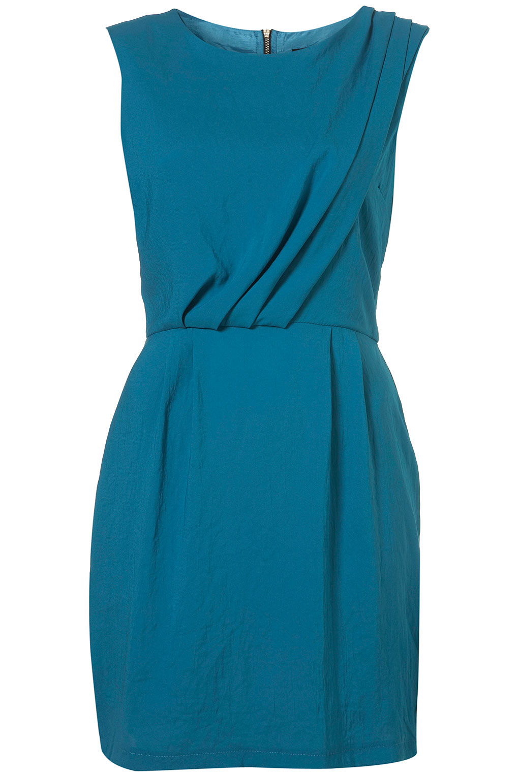 Topshop Tuck Shift Dress in Blue (teal) | Lyst