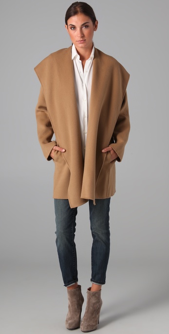 Vince hooded wool hot sale coat