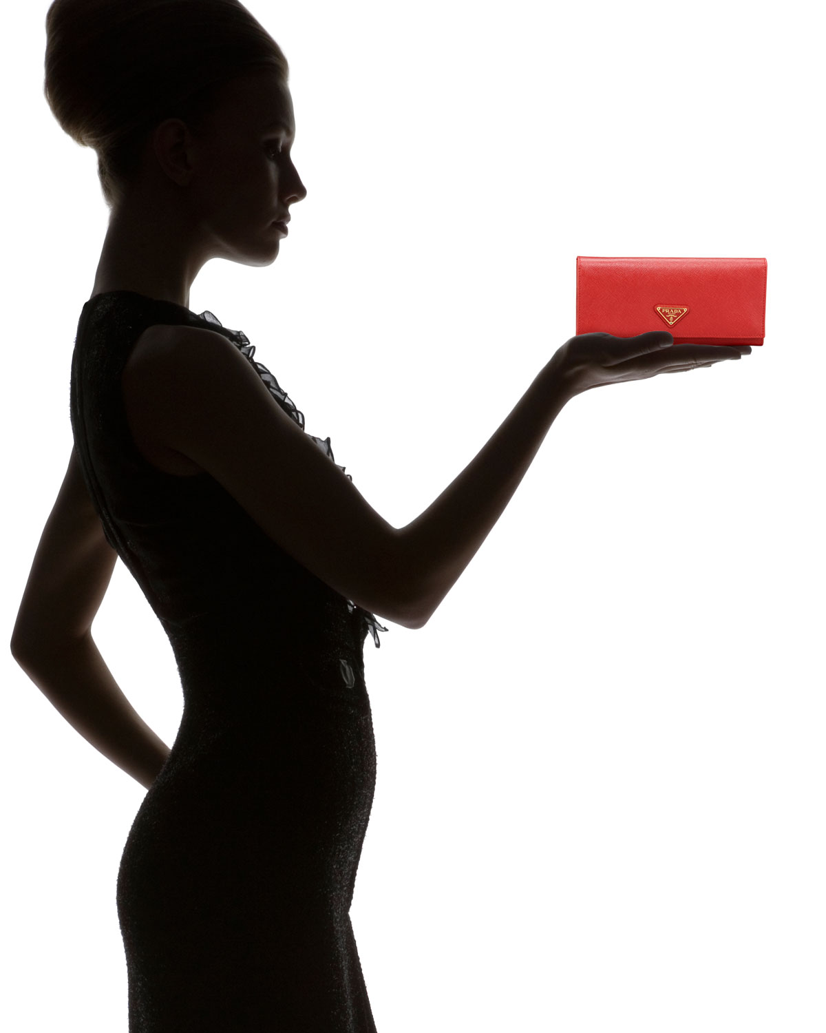 Prada Saffiano Continental Wallet in Red | Lyst  