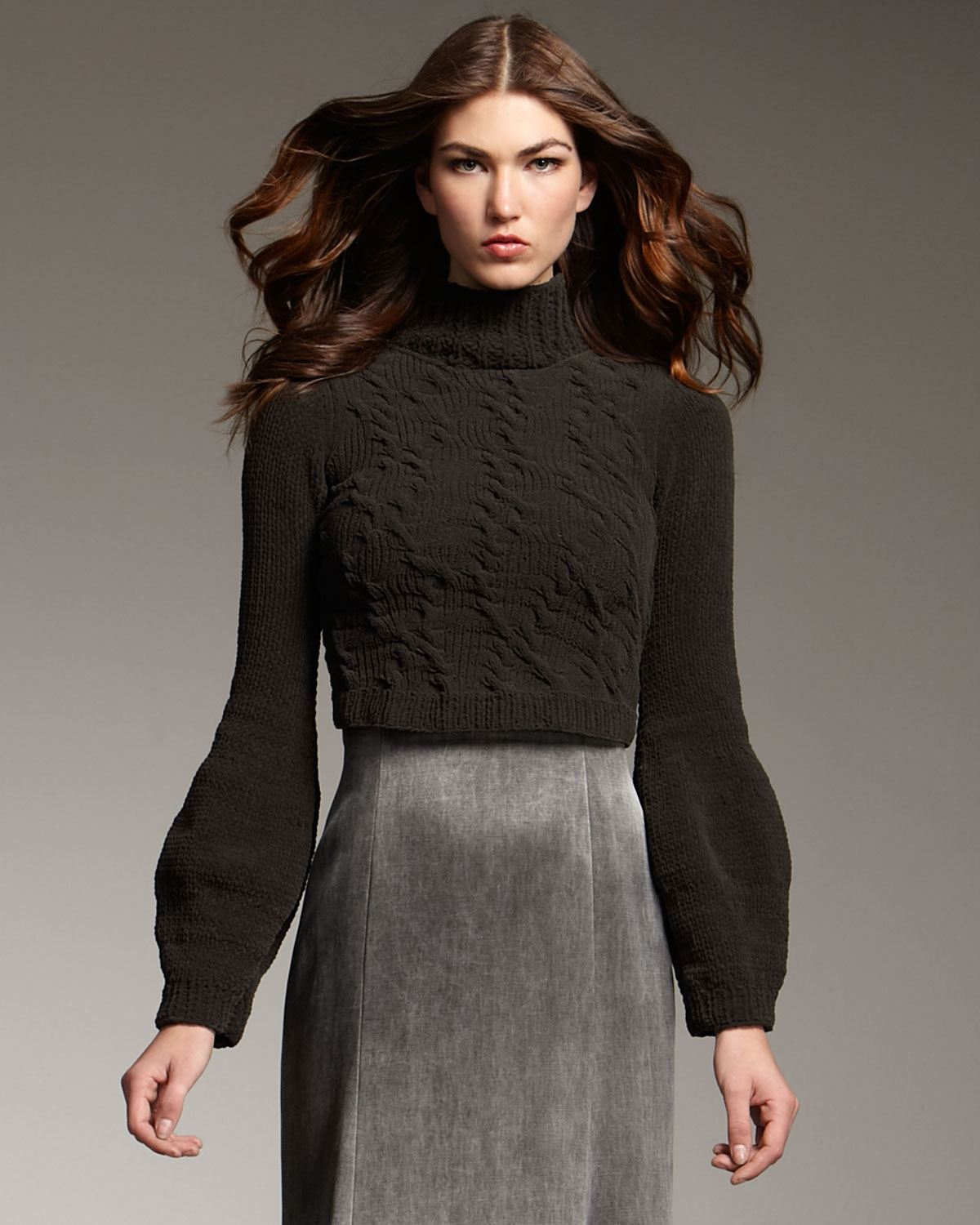cropped turtleneck sweater outfit