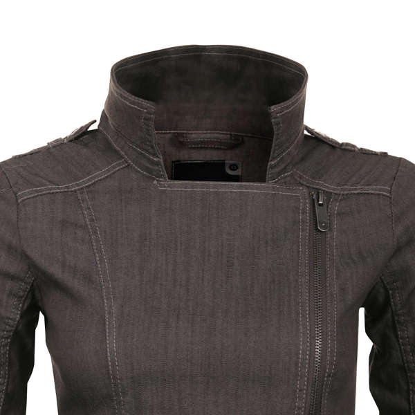 Bench Womens Suzie Denim Biker Jacket Grey in Blue (denim) Lyst