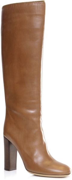Chloé Leather Knee-high Boots in Brown (tan) | Lyst