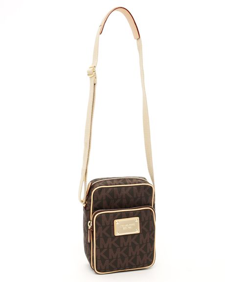 Michael Kors Logo Flight Bag, Brown in Brown | Lyst