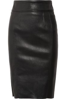 Burberry Stretch leather Pencil Skirt in Black | Lyst