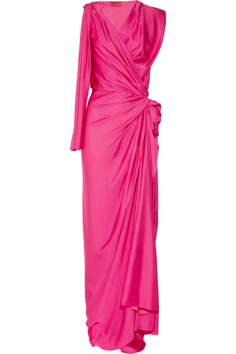 Lanvin Draped Satin Gown in Pink (rose) | Lyst