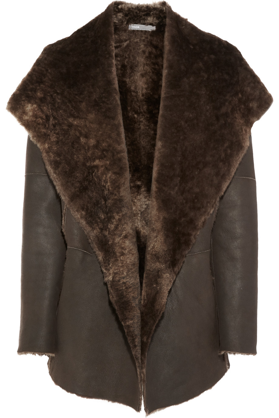 Vince open front hooded coat top