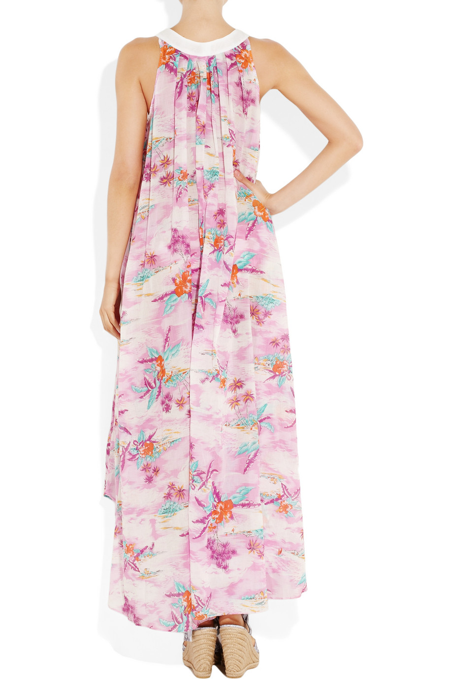 hawaiian print maxi dress