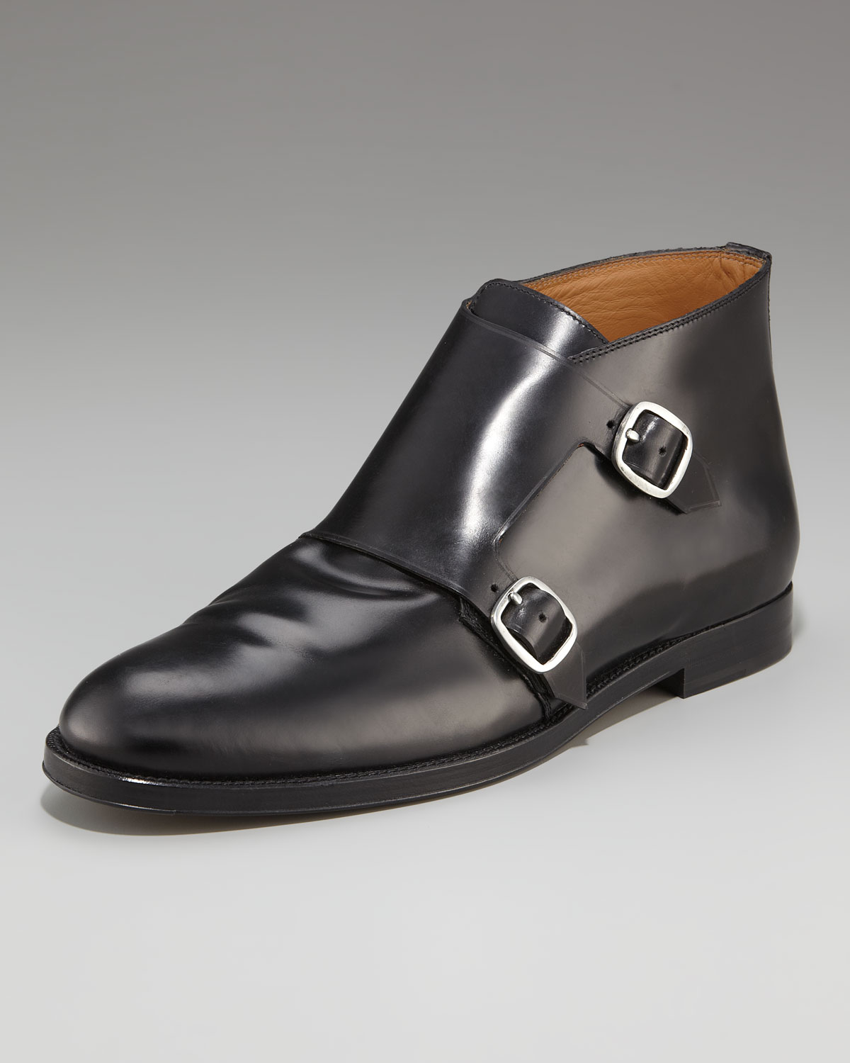 mens black double monk strap shoes