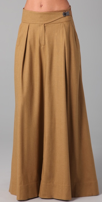 camel maxi skirt