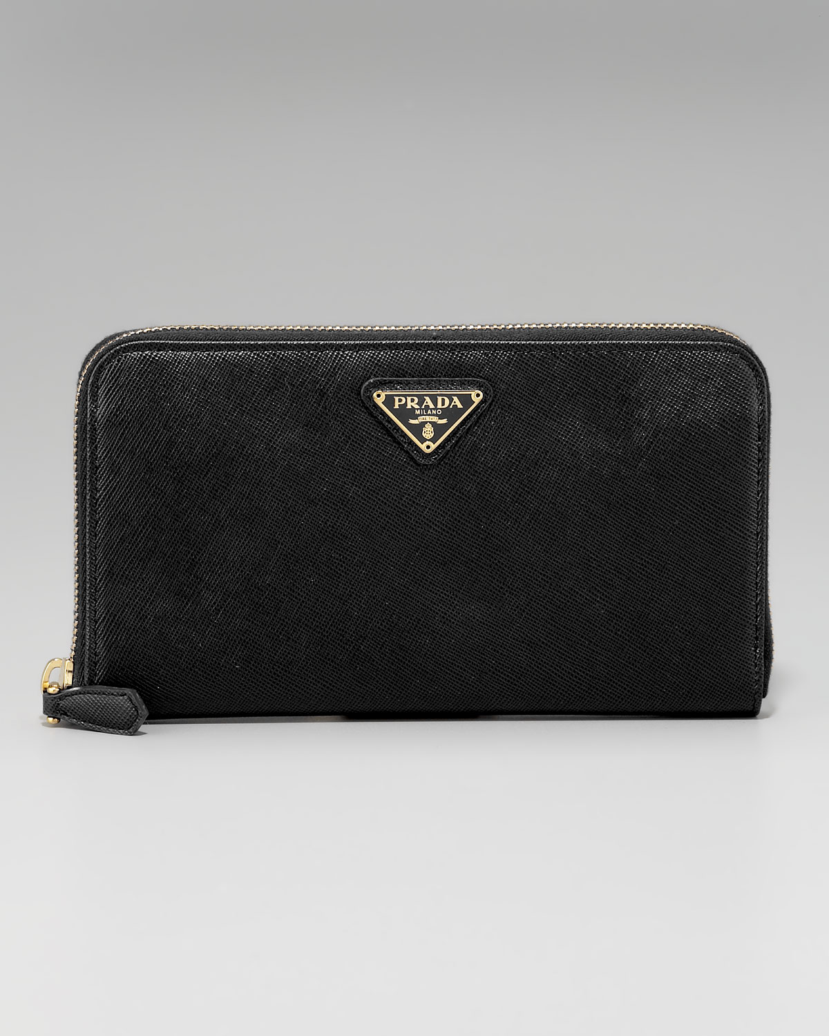 Prada Saffiano Ziparound Wallet in Black Lyst