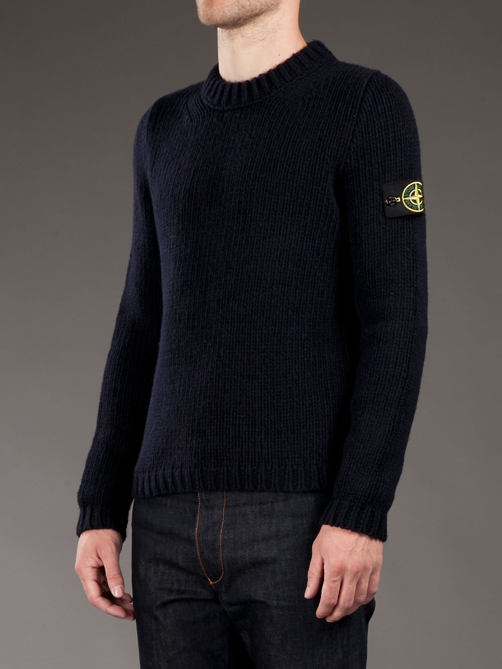 stone island chunky knit jumper