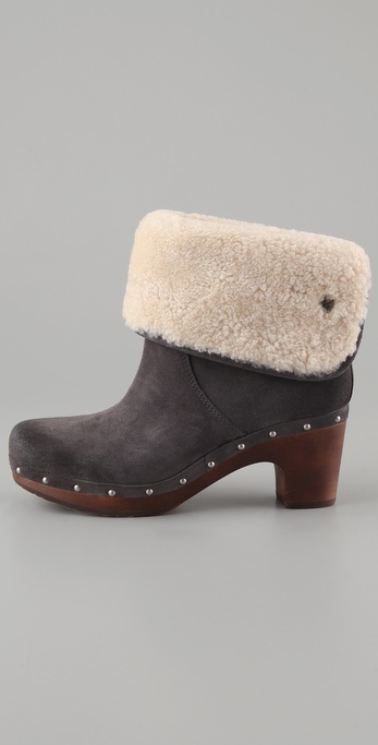 UGG Lynnea Suede Clog Booties in Black | Lyst Canada