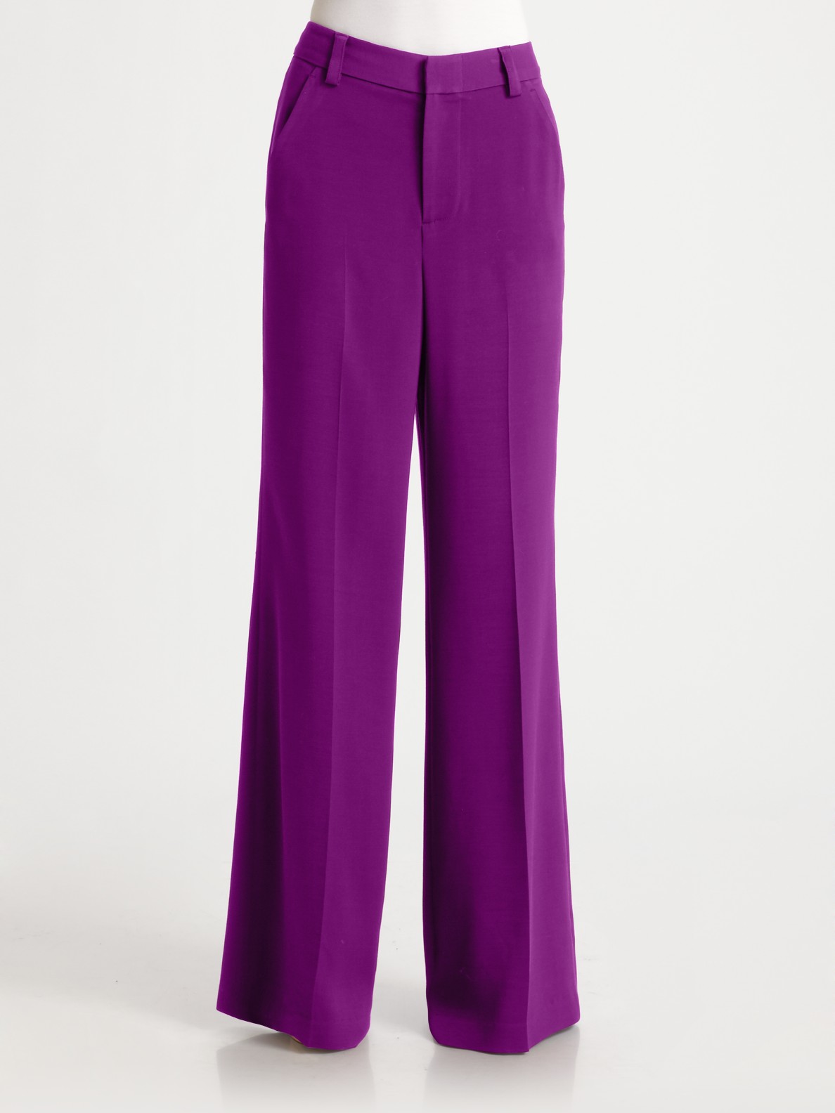 Lyst - Alice + olivia High-waisted Wide Leg Pants in Purple