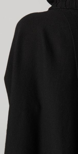 Diane Von Furstenberg Ahiga Turtleneck Poncho Sweater in Black | Lyst