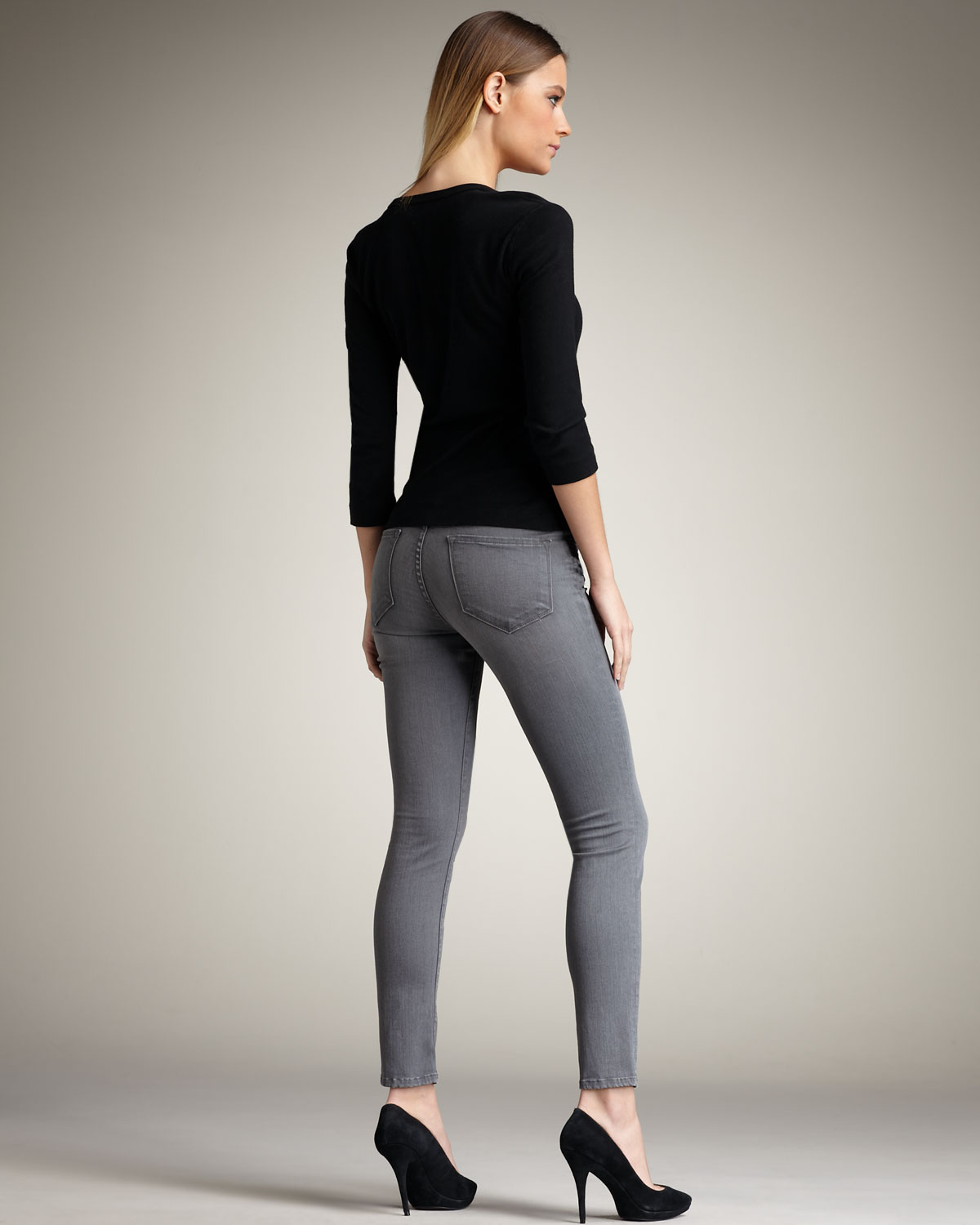 J Brand 811 Wink Midrise Skinny Jeans in Gray Lyst