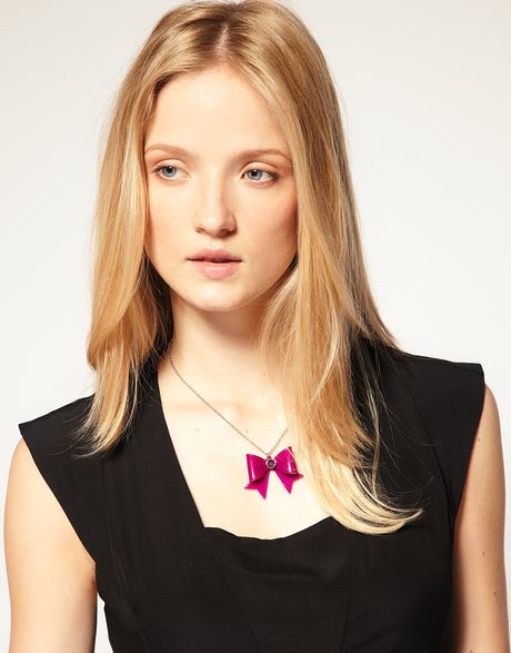 Ted Baker Bow Necklace in Orange | Lyst